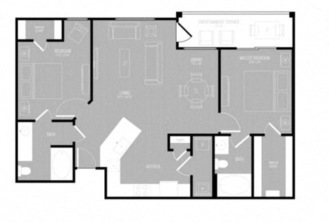 MBS B1Floor plan at Park at Bayside, Rowlett